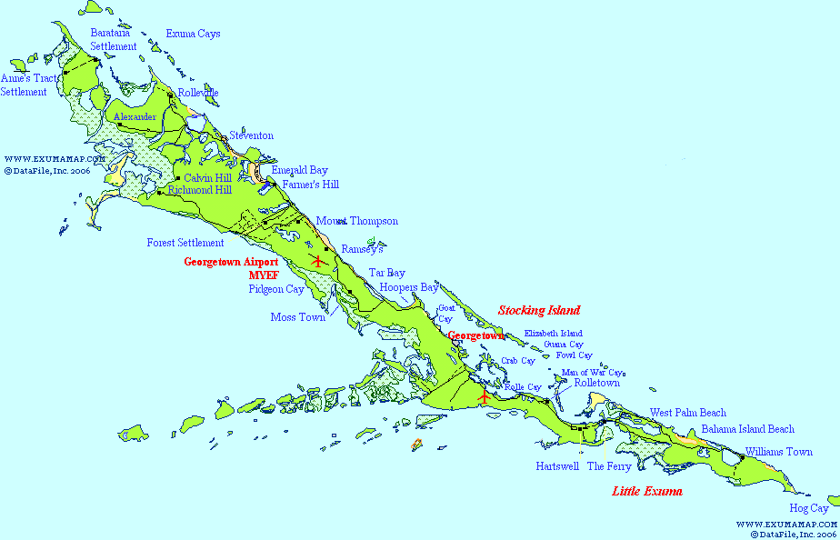 Map Of Exuma Beaches Map Of Exuma Beaches